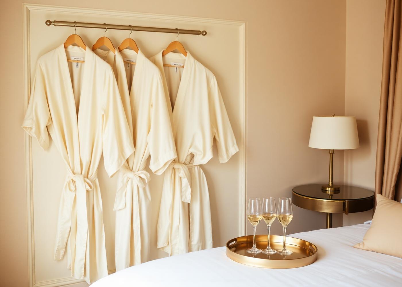 Robes de seda preparados para as madrinhas